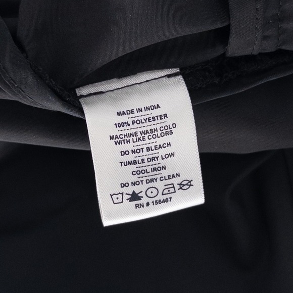 Bearded Goat Men's Med Full Zip Packable Windbreaker Black Outdoor Hiking Jacket - Picture 9 of 9